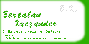 bertalan kaczander business card